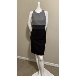 PINK TARTAN COLORBLOCK SHEATH DRESS SIZE 6 Wool Blend Career Sleeveless Lined